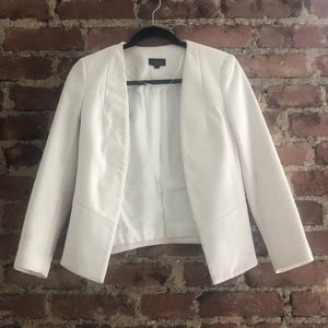 Topshop White Snakeskin Fitted Blazer